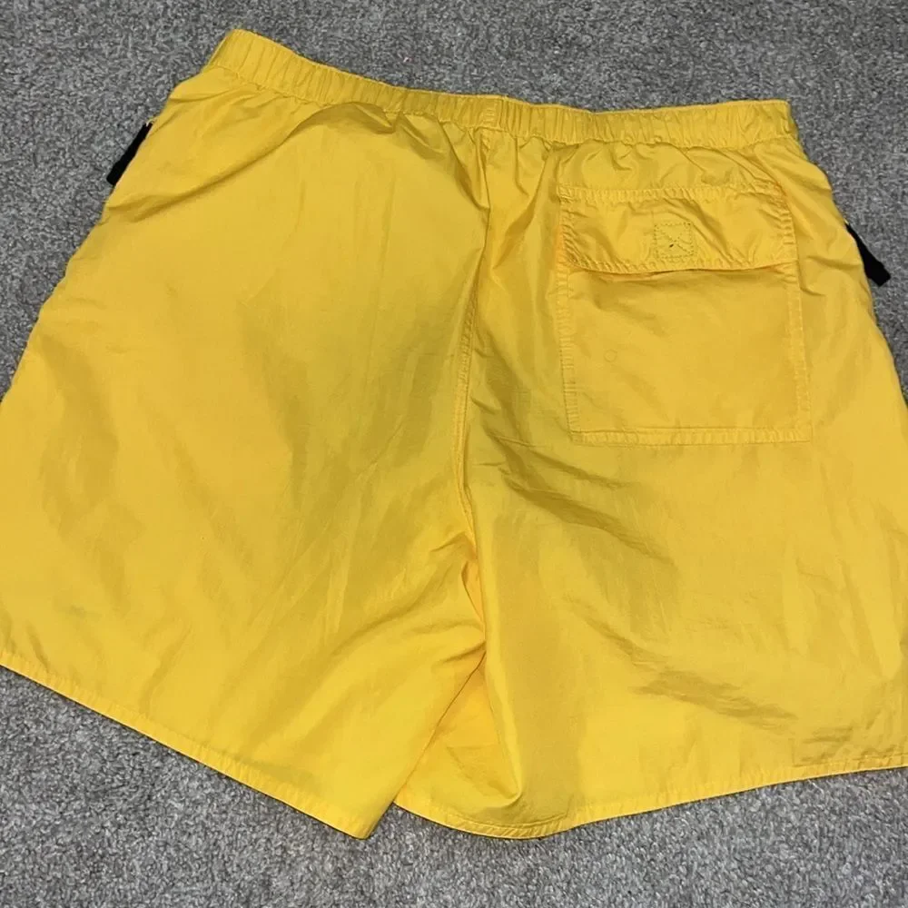 Vintage Polo Sport Yellow Ralph Lauren mesh lined yacht swim board trunks shorts